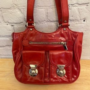 Vintage PRESTON & YORK Red Patent Leather Handbag Purse Clutch